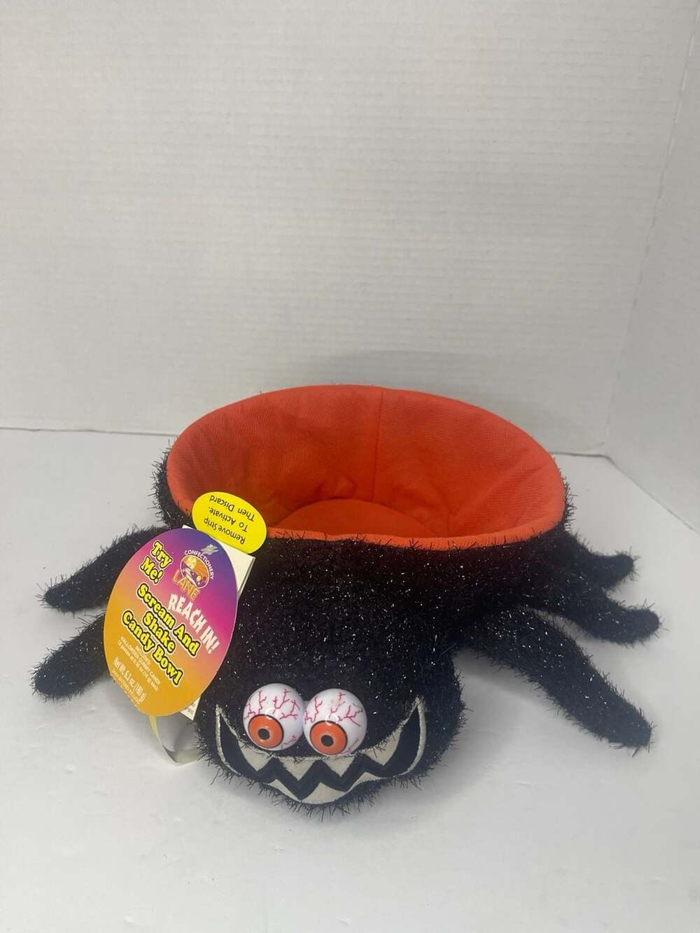 NWT Dan Dee Animated Halloween Spider Scream Shake Candy Bowl Fully Works